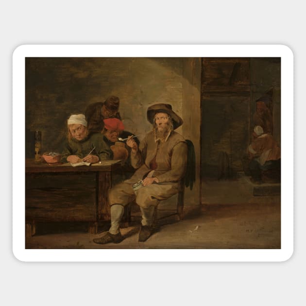 Scene in a Tavern by Mattheus van Helmont Magnet by Classic Art Stall